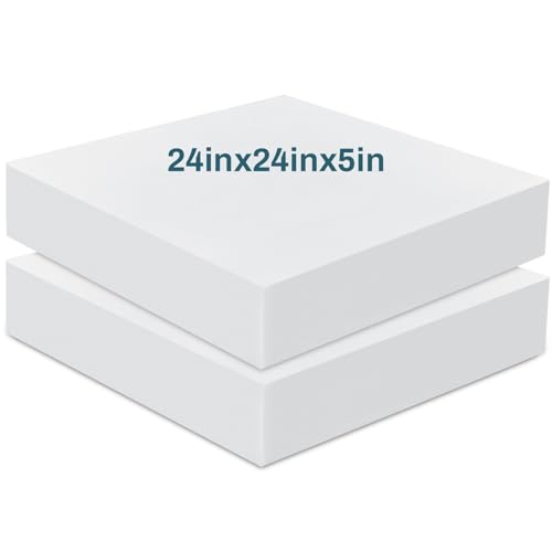21z sidqkal 1.jpg Frienda Extra Thick High Density Foam Cushion Replacement 2 Pack Square Cut to Size Couch or Commercial Dining Chair Pad