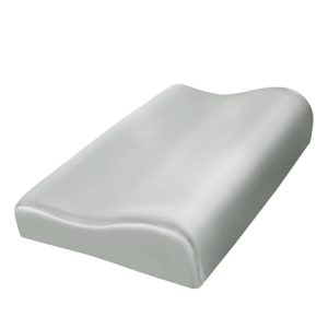 HOMBYS Silver Grey Satin Pillow Case - Neck Contoured Support, 20"x1|5"x4"