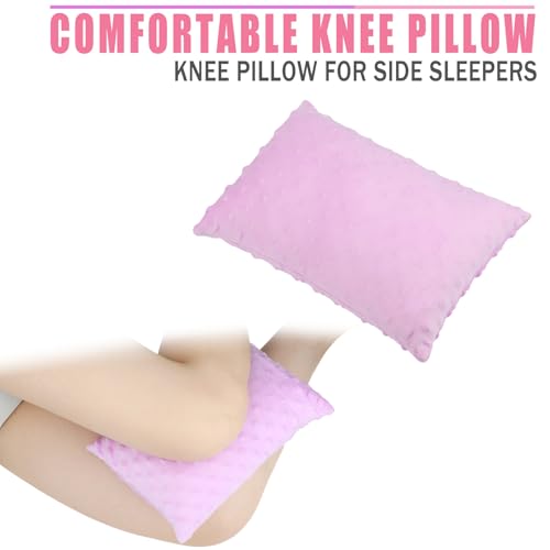 310mat f0l 2.jpg Comfortable Minky Dot Lavender Knee Pillow for Side Sleepers Back Pain Relief After Surgery