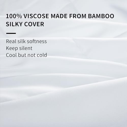 314 tlqsecl 1.jpg HOMBYS Lightweight Cooling Comforter for Hot Sleepers, Queen Size, White, 8 Corner Tabs HOMBYS 100% Rayon Derived from B