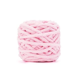 INNDUN Pink Chenille Yarn 6 Super Bulky 72 Yards Knitting Crocheting Crafts