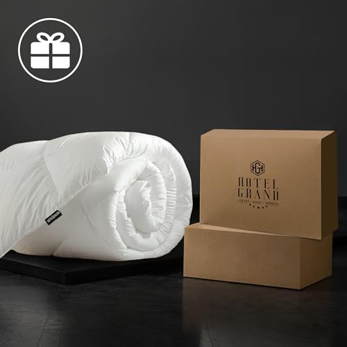 3192qqfqt7l 3.jpg Luxury White Goose Feather Down Comforter Full Queen Size, 100% Cotton All Season Duvet Insert Queen, Medium Warmth Bedd