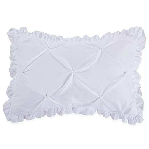 31axogkyjdl.jpg HOMBYS Ultra Soft Pinch Pleat Bedding Sets for All Season (White, Oversized King-120"x120") | HOMBYS Pintuck Down Al