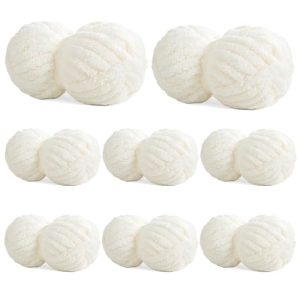 Chunky Chenille Yarn 8 Pack 29.5yds Soft Fluffy for Crocheting & Knitting