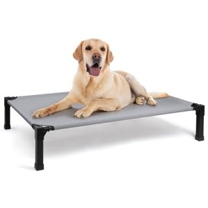 Heeyoo Cooling Raised Pet Cot for Dogs | Chew Proof Washable Breathable Mesh Dog Bed | Portable No-Slip Feet Dog Be