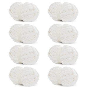 HOMBYS White Super Bulky Chenille Yarn for Hand Knitting Blankets | Super Bulky Thick Fluffy Yarn for HOMBYS Crochet