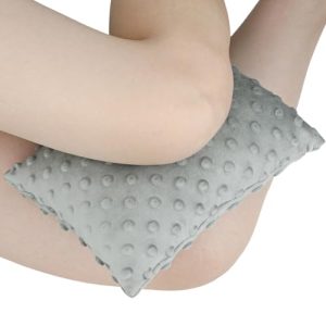 Comfortable Minky Dot Light Gray Knee Pillow for Side Sleepers Joint Support Pillows Back Pain Relief After Surgery