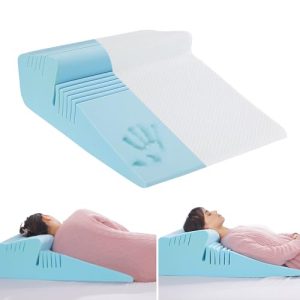 Hombys Memory Foam Wedge Pillow for Back and Side Sleepers (White) | Hombys Supportive Wave-Shaped Memory Foam Pillo