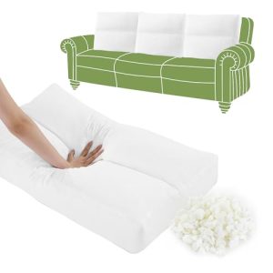 HOMBYS Shredded Foam Couch Back Cushion Replacement, Lumbar Support Pillow for Sofa & Couch, Removable Back Pillow (3