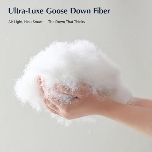 31r1ytmf8 l 1.jpg Pacific Coast Goose Feather Down Fiber Comforters Queen Size, Ultra-Soft & Breathable All Season Bedding, 8 Corner & Cen