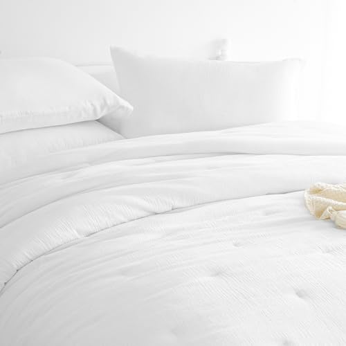 31wcmiqof l.jpg HOMBYS 100% Cotton Muslin Oversized King Comforter for Summer Use, Lightweight and Breathable Down Alternative Soft G