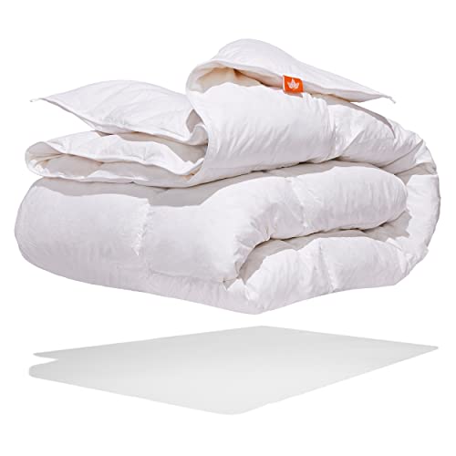31d5yur32ul 1.jpg Canadian Down & Feather Co. All Season White Goose Feather Duvet Comforter for Queen Size - Soft & Warm - Oeko TEX Certi