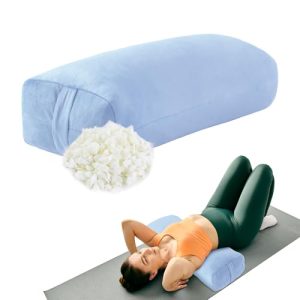 HOMBYS Shredded Foam Yoga Bolster Pillow for Restorative Yoga & Meditation | Versatile Rectangular Yoga Support