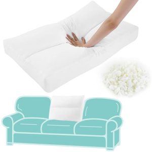 HOMBYS Shredded Foam Couch Back Cushions Replacement for Removable Sofa Back Waist Support, Perfect for Office Worker