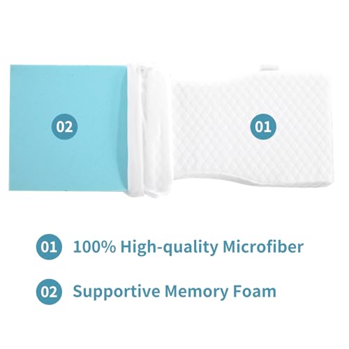 31fqklsff4l 4.jpg HOMBYS Memory Foam Knee Pillow for Side Sleepers - Leg Support with Straps for Sleeping, Elevation for Pregnancy and Bac
