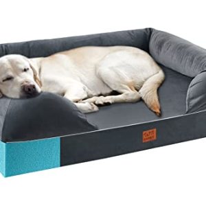 Orthopedic Dog Bed for Extra Large Dogs - XL Washable Dog Couch Bed, Memory Foam Pet Sofa Bed with Waterproof Liner & Re