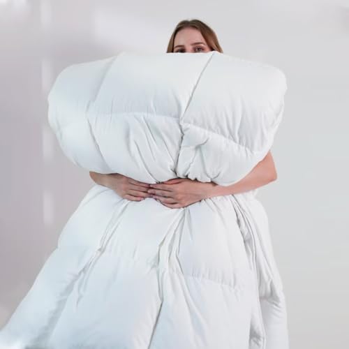 31ld5q9cdxl.jpg DOWNCOOL White All Season Duvet, Queen Size, Lightweight Quilt with Corner Tabs