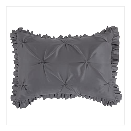 31onzqxiurl 1.jpg Hombys Ultra Soft Oversized King Comforter Set for All Season Use (Dark Grey, 120"x120") Hombys Ultra Soft Pinch Pleat