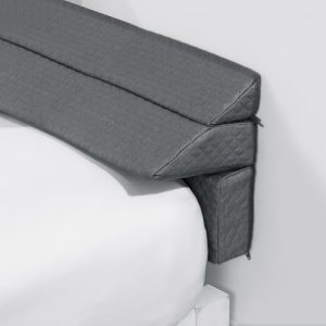 High Density Foam Bed Wedge Pillow for Headboard and Gap Filler, King Size, Dark Grey OEKO-TEX STANDARD 100 | Headboard
