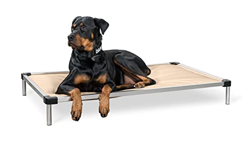 31rqezt1wpl.jpg K9 Ballistics Chew Proof Armored Padded Dog Crate Bed | Virtually Indestructible, Legs Included | Medium (Sandstone) K