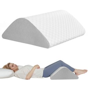 Back Sleeping Knee Wedge Pillow for Post Surgery Recovery | Leg Elevation Pillow with Removable Cover for Hip Back P