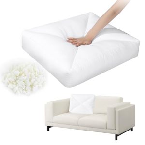 HOMBYS Shredded Foam Couch Back Cushions Replacement, Durable & Supportive Lumbar Support Pillow (27.5"x18"x5"), Perfect