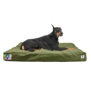 Sytopia 42 Inch Indestructible Canvas Chew Proof Outdoor Dog Bed for Large Dogs, Durable & Waterproof Washable Cover, Gr