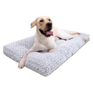 KSIIA Washable Dog Bed for Large, Jumbo, Medium, Small Dogs: Comfy Anti-Slip Kennel Pad, 35" x 23", Gray KSIIA Deluxe Pl