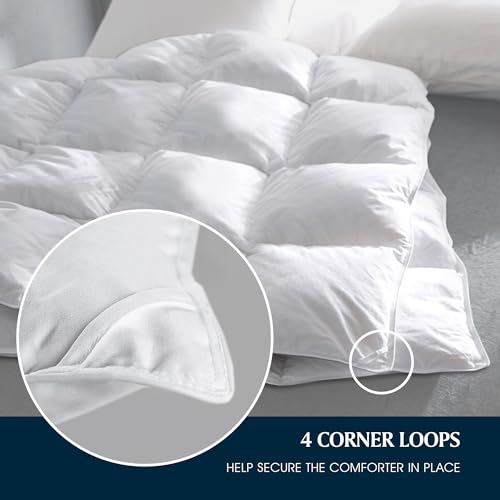 41 esejpypl.jpg Serta Goose Feather Down Fiber Cotton Comforter King Size - All Season Medium Warmth 106 x 90 Inch White Serta Goose F