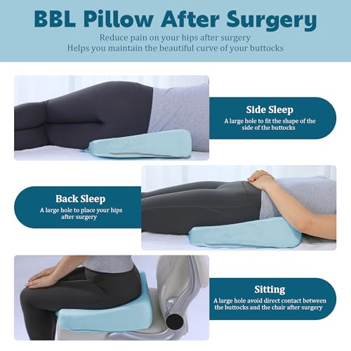 41 qdaoywrl 1.jpg HOMBYS Memory Foam BBL Pillow for After Surgery - Butt Sleeping Recovery Pillow | Soft and Washable BBL Chair Hole P