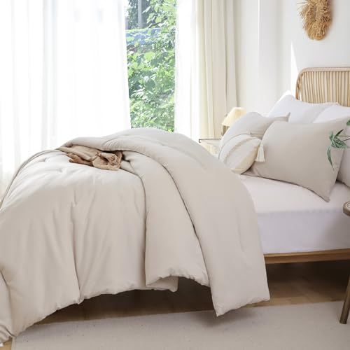 41 wqpmkyl.jpg ROSGONIA Boho Beige Comforter Set, Queen, 3pcs