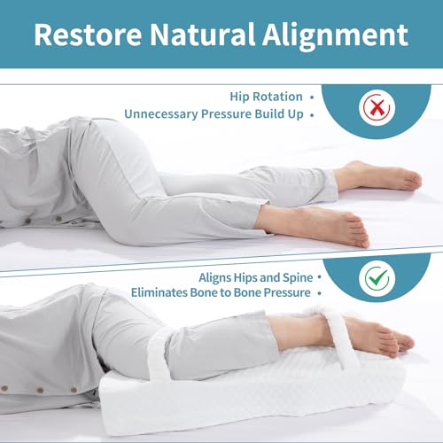 4102apzdy2l 3.jpg HOMBYS Memory Foam Knee Pillow for Side Sleepers - Leg Elevation and Relief for Lower Back Pain and Pregnancy | HOMB