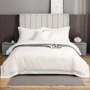 Egyptian Cotton Duvet Cover Set for Super King Size Bed with Zipper Closer & Corner Ties, Soft & Cozy Comforter Cover
