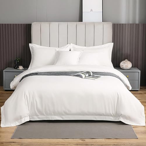 4109thyt9vl 1.jpg Egyptian Cotton Duvet Cover Set for Super King Size Bed with Zipper Closer & Corner Ties, Soft & Cozy Comforter Cover