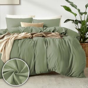 Dreamhood King Size Duvet Cover and Pillow Cases Light Olive Green