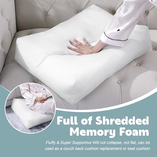 410fvfbveul.jpg HOMBYS Supportive Back Cushion Replacement for Couch and Bed | HOMBYS Shredded Foam Sofa Back Cushions, Lumbar Suppo