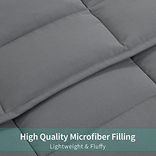 410eqt2asws.jpg HOMBYS Oversized King Comforter for All Season Grey | Lightweight Quilted Down Alternative Duvet Insert 120x120 Grey