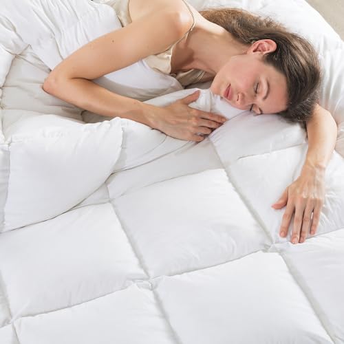 410g29nt5ul 1.jpg BedTreat Premium Goose Feather Down Comforter for Queen Size, Fluffy & Soft | BedTreat All Seasons Queen Size Down D