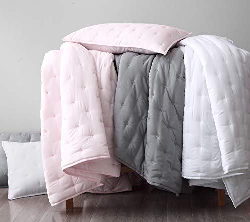 410i5qw7l0l.jpg Chezmoi Collection Milo King Size Light Gray Soft Cooling Rayon Bamboo Polyester Quilt Light Gray King SizeSoft Cooling