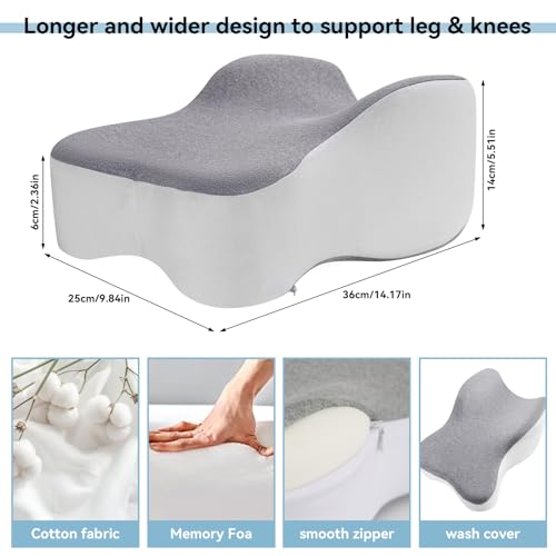 4115k9tjz1l.jpg Cooling Longer Memory Foam Knee & Leg Pillow for Side Sleepers | Soothing and Relief Knee & Leg Pillow for Side Slee