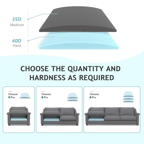 411axz741rl.jpg High Density Foam Couch Cushion Support for Sagging Seats | Curved Couch Support Cushions, Set of 2 for Loveseats &