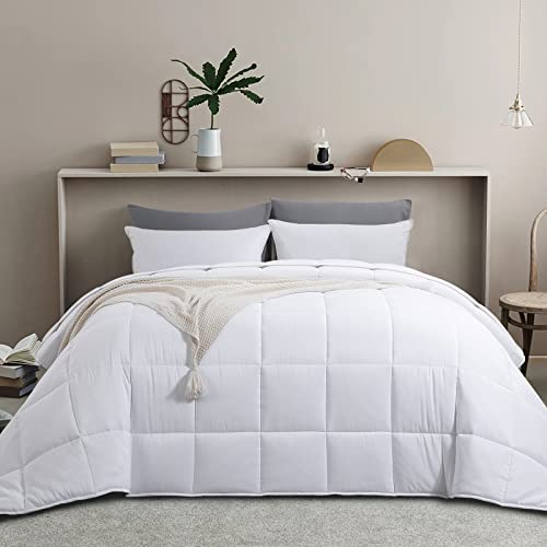 411ipzymc1l 3.jpg HOMBYS White 136x120 Alaskan King Size Comforter for All Season, Extra Large Down Alternative Bed Comforter with Corn