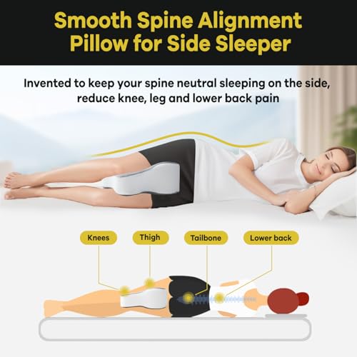 411kt6gcvwl.jpg Long Knee Pillow for Side Sleepers - Fully Supports Thighs and Knees for Sciatica Pain Relief - Leg Pillow for Side Slee