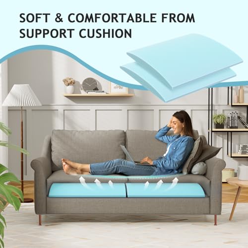 411vygas3kl 1.jpg High Density Foam Cushion Support for Sofa Sagging - Curved 40D Replacement Fits Loveseats & Sectionals, Set of 2 |
