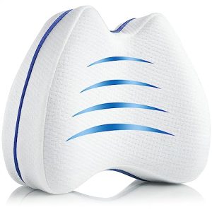 Back Pain Relief Memory Foam Knee & Leg Pillow for Sleeping | Pregnancy-Friendly Leg Support Pillow with Removable C