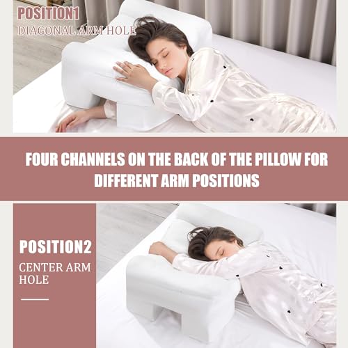 412jfsfkvl.jpg HOMBYS Side Sleeper Pillow for Neck & Shoulder Pain Relief with Arm Hole | HOMBYS Ergonomic Arm Holes Positioner Sid
