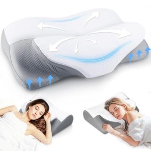 Ergonomic Cervical Pillow for Neck and Shoulder Support, Adjustable Side Sleeper Pillow for Adults, Pain Relief Contour