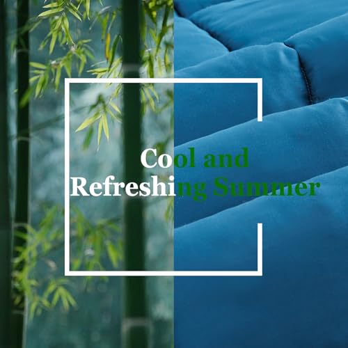 413 7vdp8pl 1.jpg Cooling 100% Rayon Derived from Bamboo Queen Size Comforter for Hot Sleepers, Down Alternative Comforter with 8 Corner T