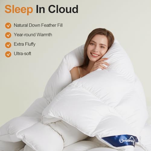 413eg3ipril.jpg Extra Fluffy Feather Down Comforter, King Size, All Season White