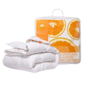 Canadian Down & Feather Co. All Season White Goose Feather Duvet Comforter for Queen Size - Soft & Warm - Oeko TEX Certi